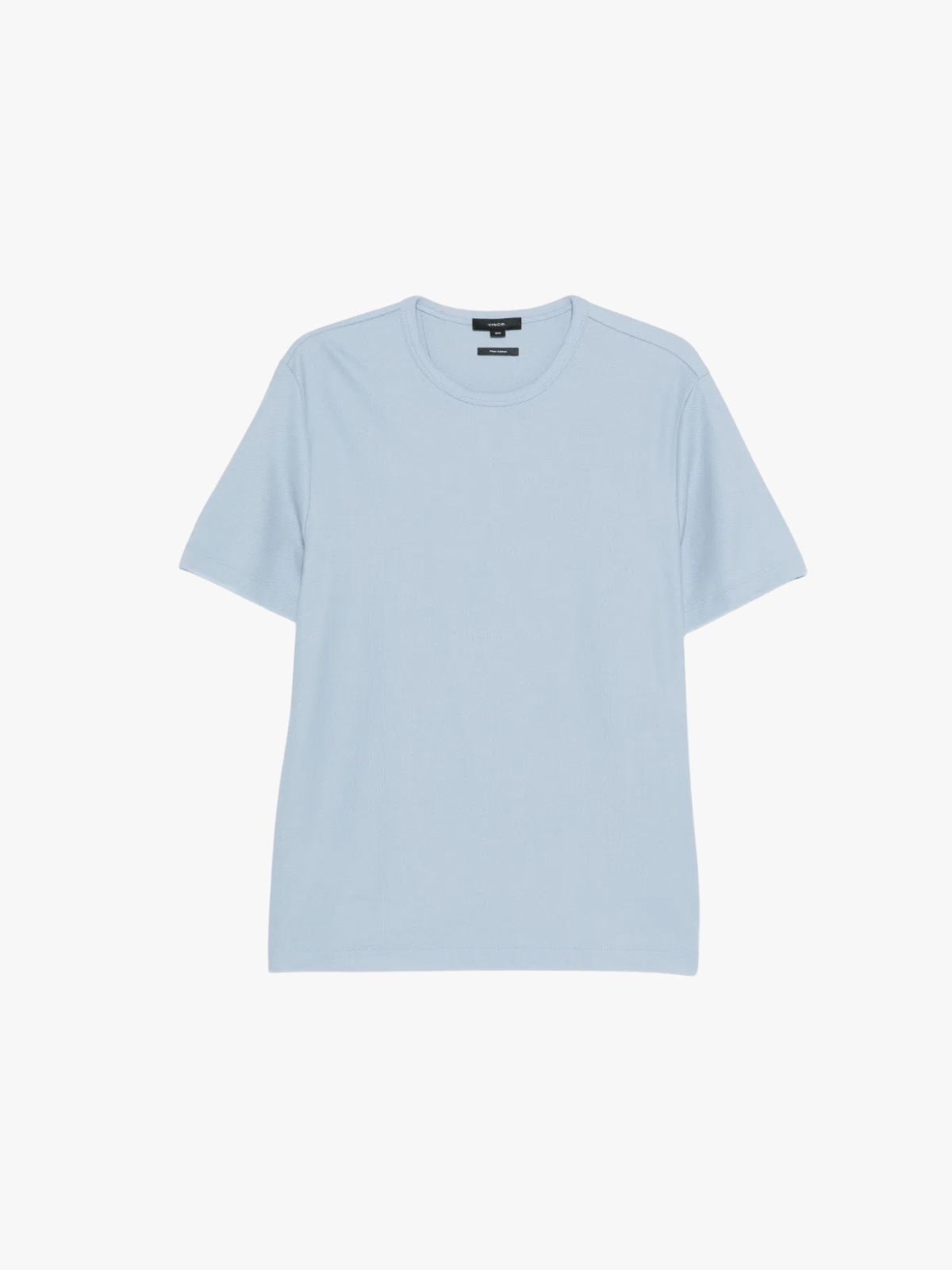 Vince Pima Baumwolle Piqué T-Shirt mit Rundhalsausschnitt California Rain Blau Herren