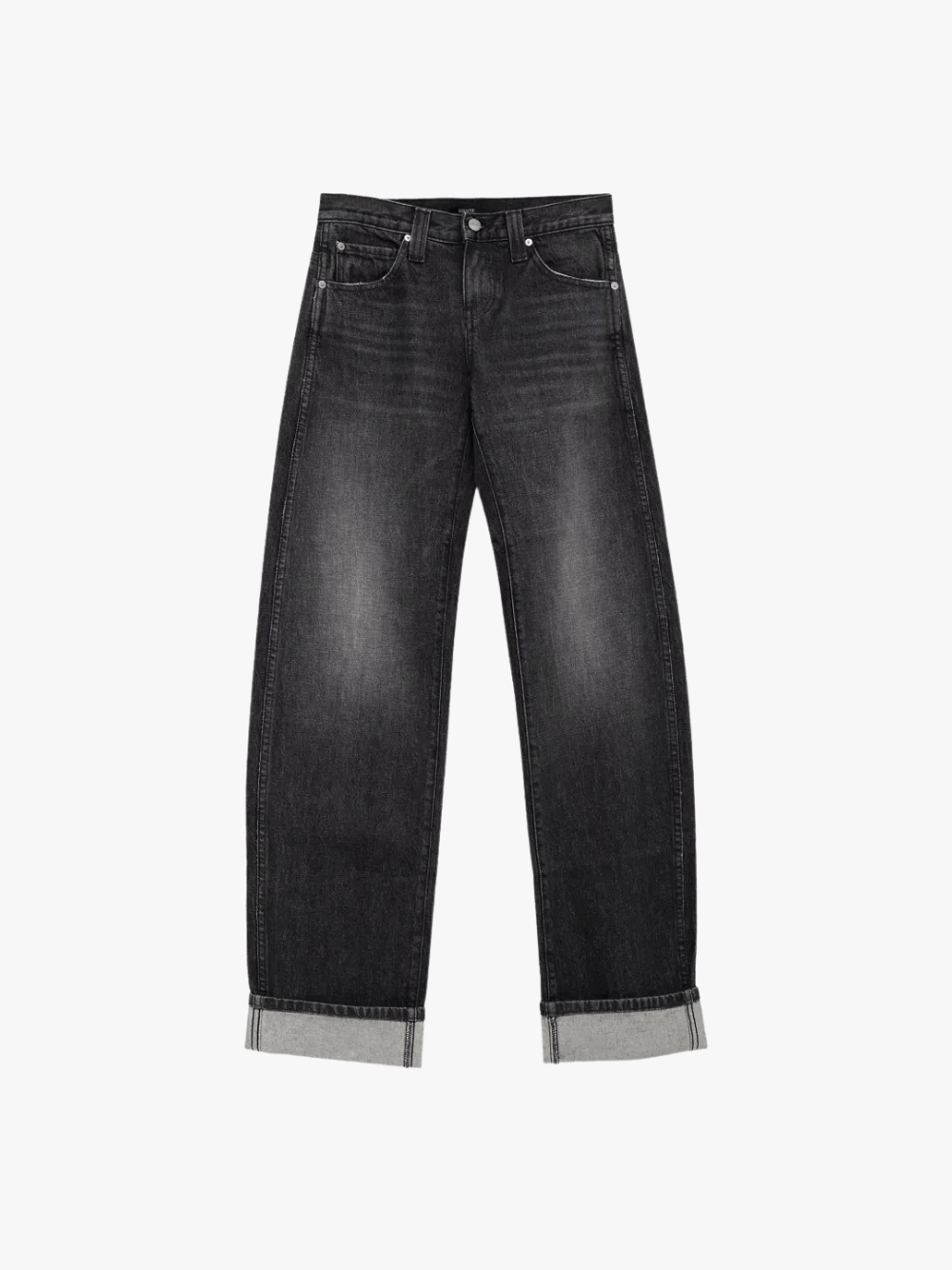 KHAITE Checkered Jeans with Turn-Up Black Women