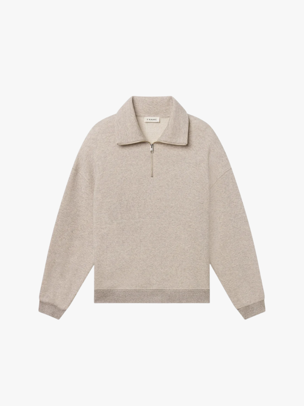 Frame Relaxed Zip Up Sweatshirt Heather Grey Grau Herren