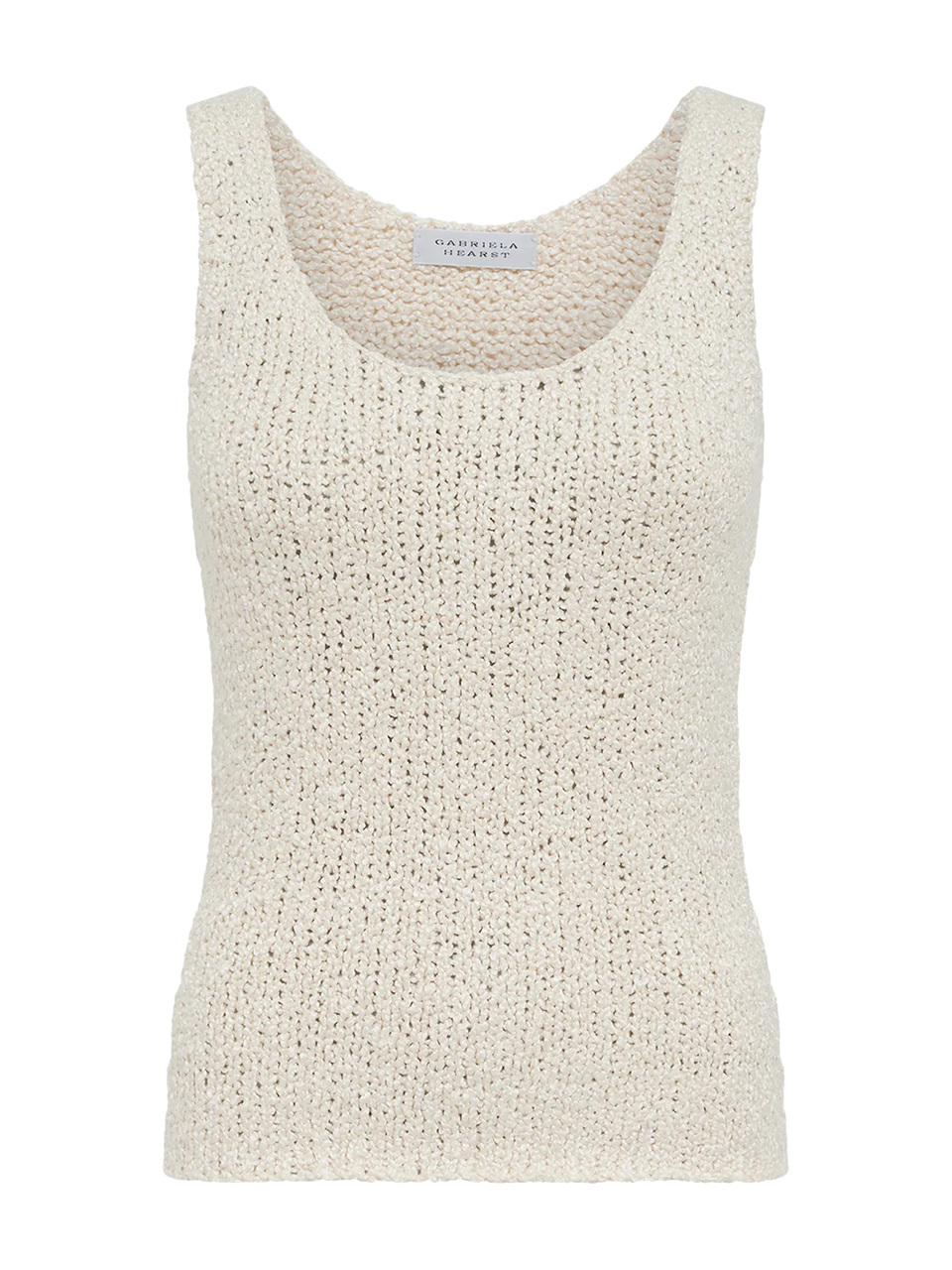 Gabriela Hearst Flynn Knit Tank Top aus elfenbeinfarbenem Seidenboucl√©