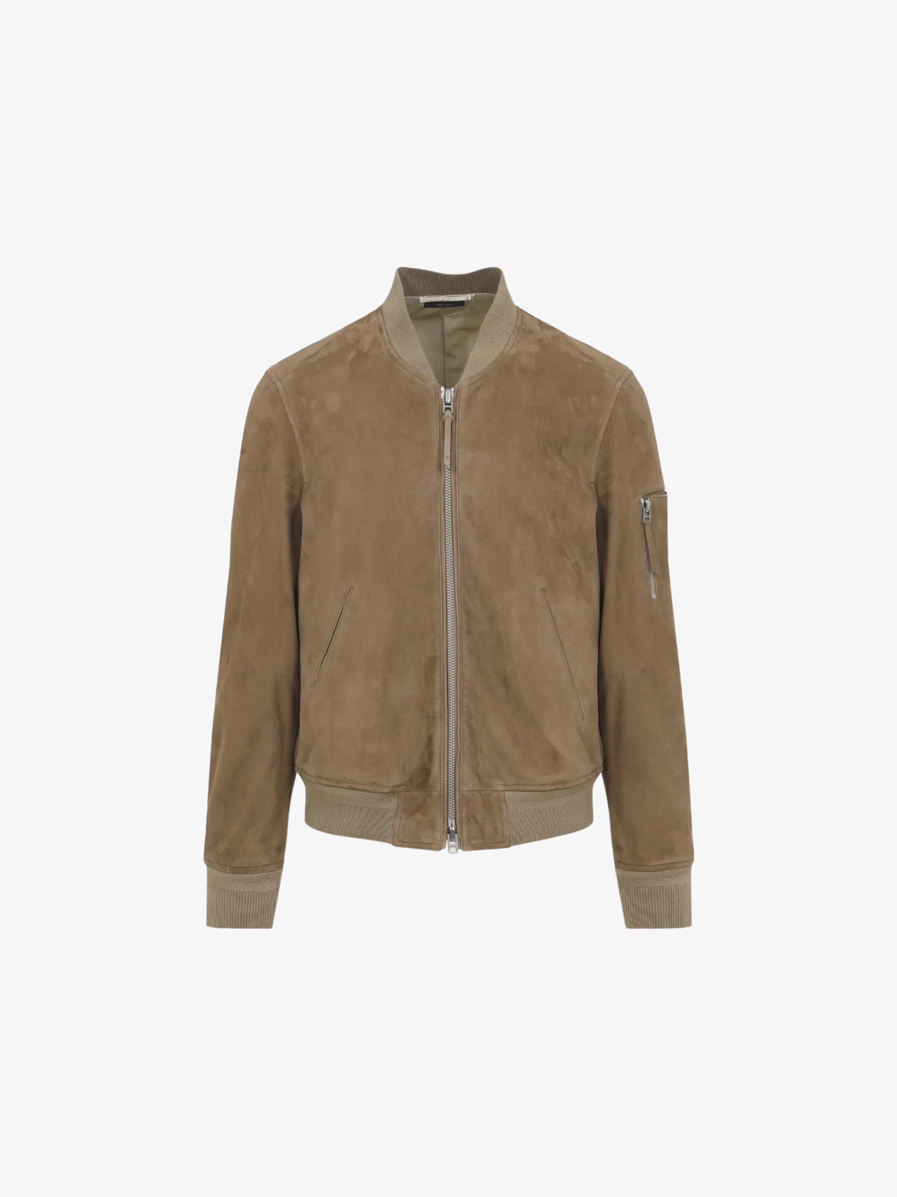 TOM FORD Slim‑Fit Suede Jacket Wildlederjacke mit Reißverschluss Braun Herren