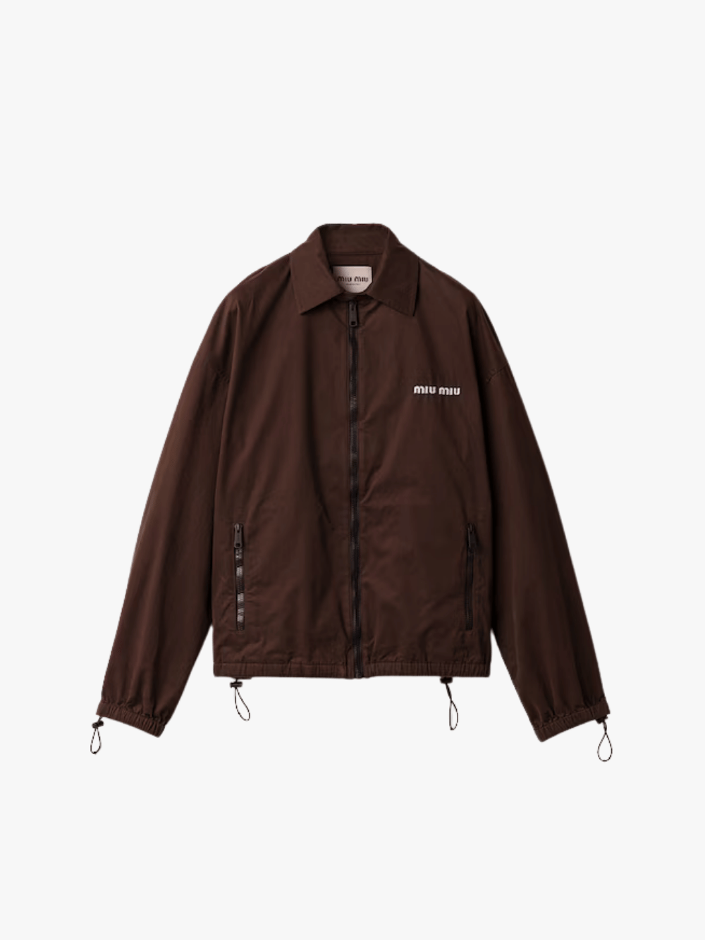 Miu Miu Blousonjacke aus gewaschenem Gabardine Braun Damen