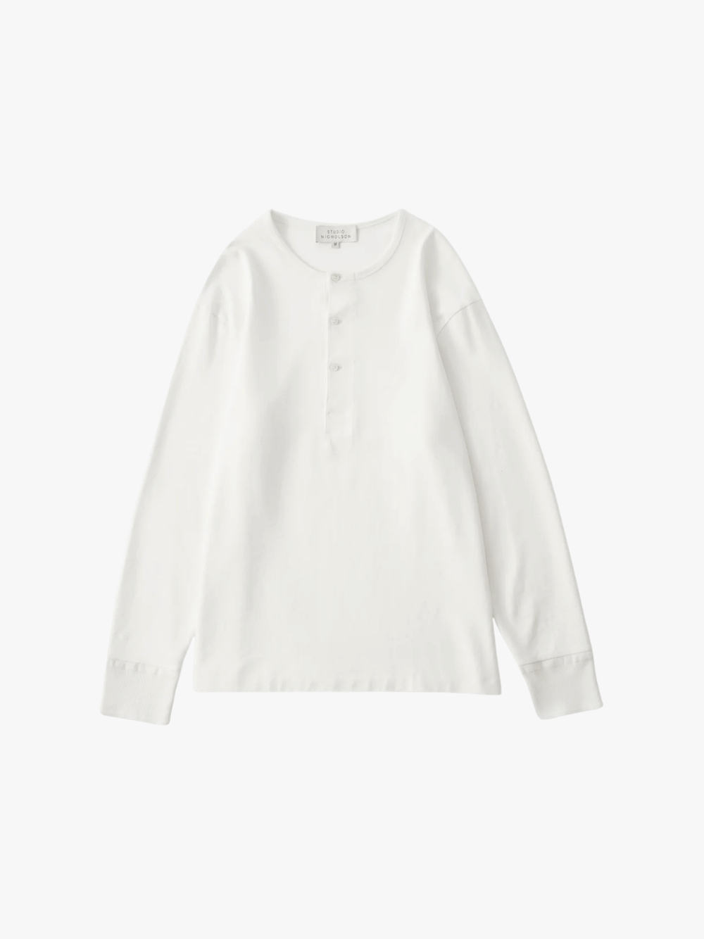 Studio Nicholson Kuyto Langarmshirt Pergament Weiß Herren