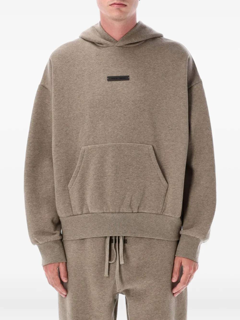 FEAR OF GOD ESSENTIALS Fleece-Hoodie mit Logo-Applikation Taupe Herren