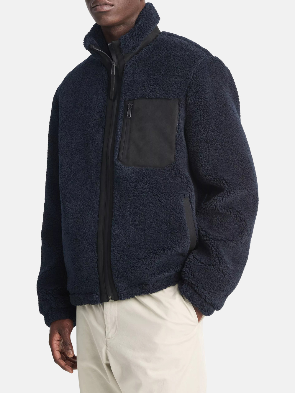 Vince Sherpa Zip Jacket Coastal Blue Men