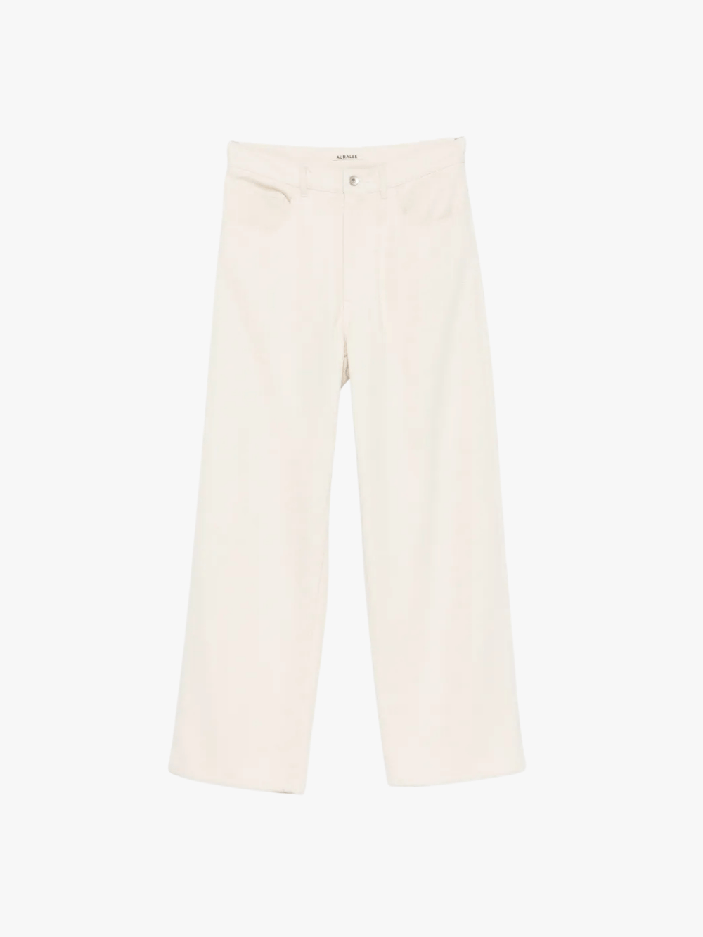 Auralee Silk Nep Denim 5P Wide Hose Ivory White Herren