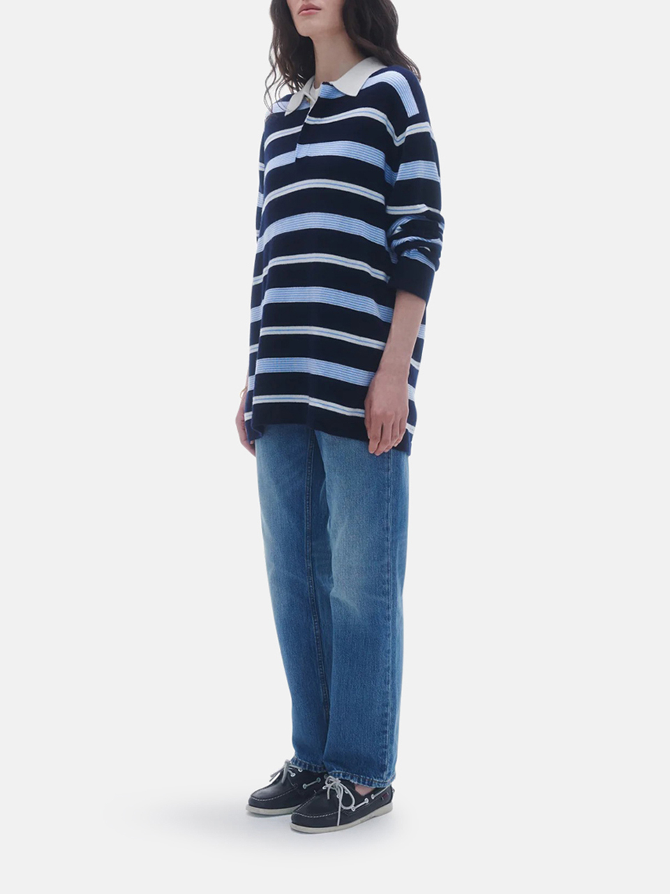 GUEST IN RESIDENCE Striped Rugby Damen Blau