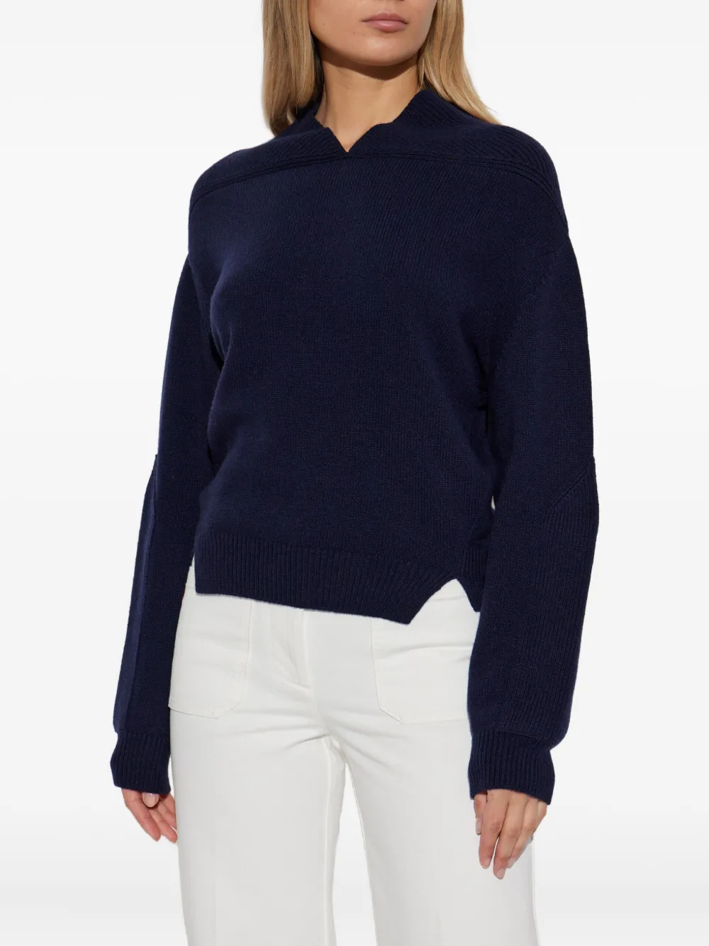Victoria Beckham Klassischer Pullover Marineblau Damen