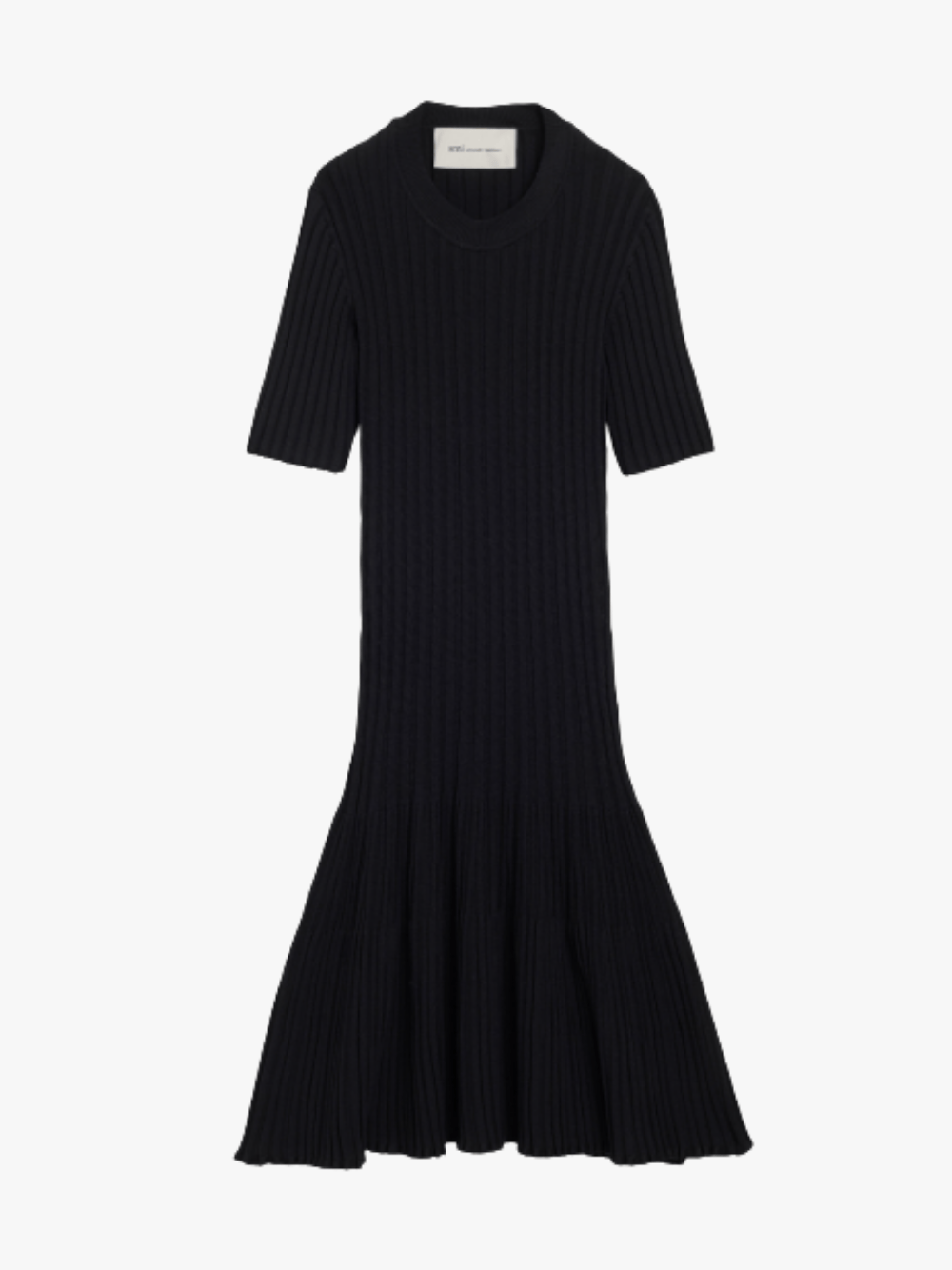 AMI Paris Strick‑Mini‑Godet Kleid Schwarz Damen