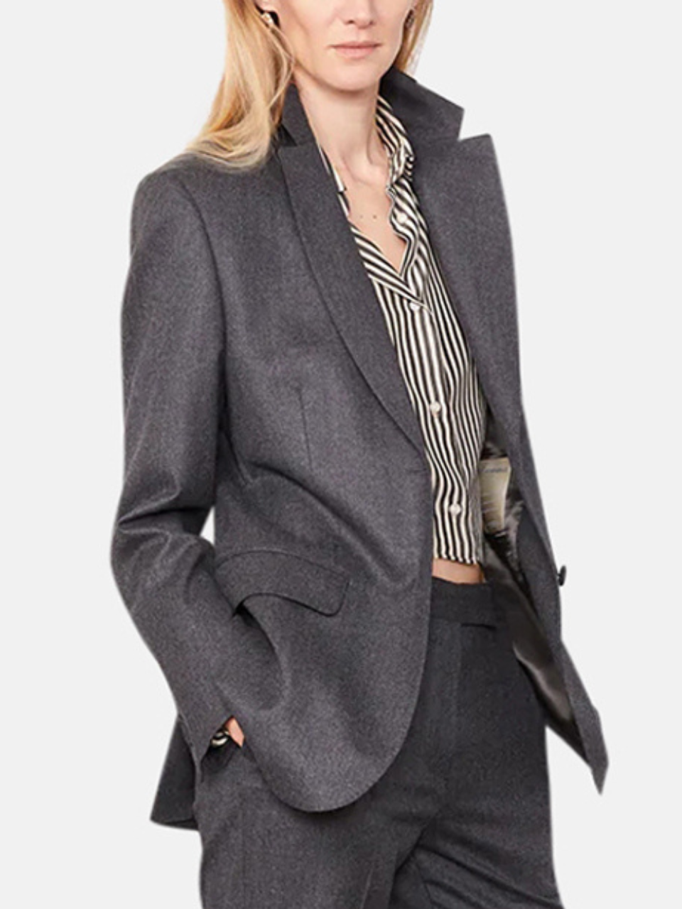 Officine Générale Giovanni Jacke Kaschmir und Wolle Dunkelgrau Damen Officine Générale Giovanni Jacke Kaschmir und Wolle Dunkelgrau Damen