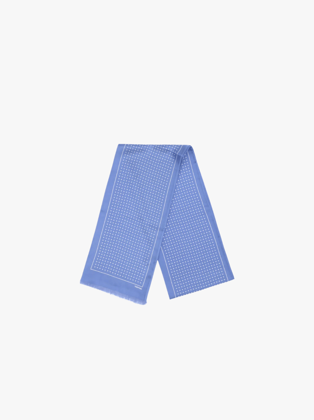 Tom Ford Polka-Dot Silk-Satin Scarf, Light Blue, Men's