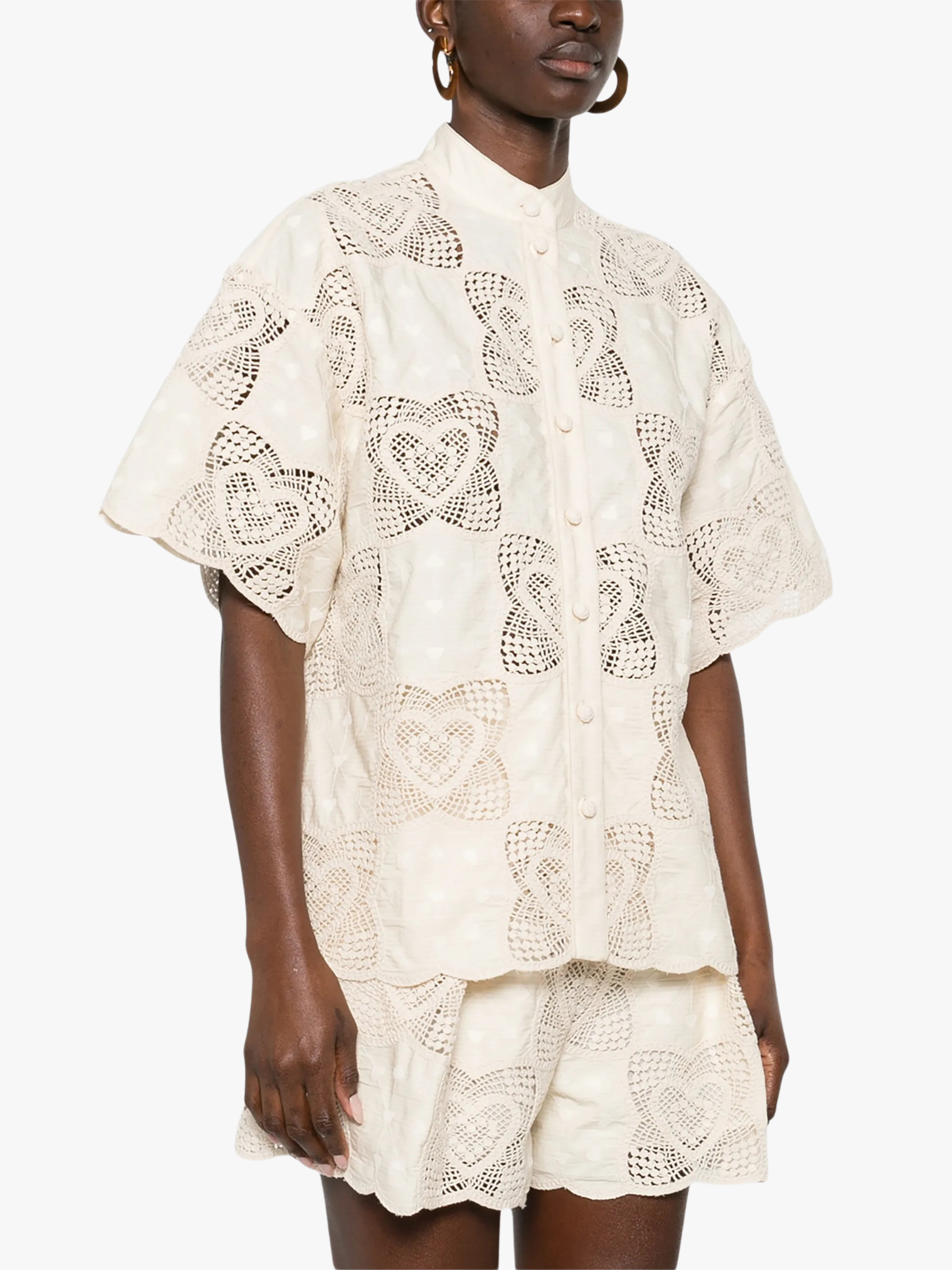 Zimmermann Wanderlust Scalloped Hemd Weiß Damen