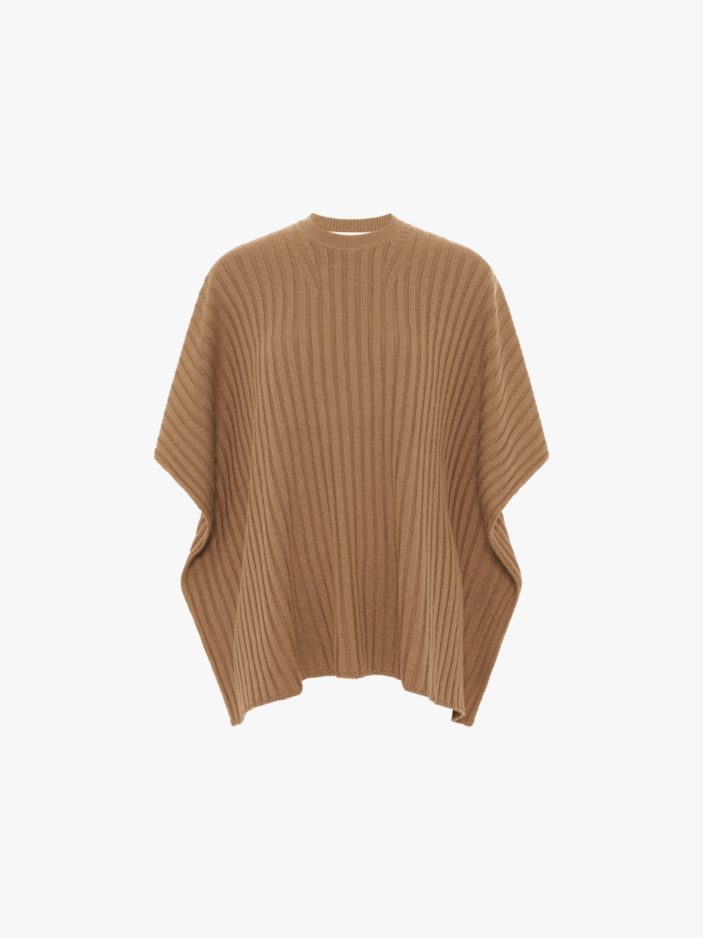 Gabriela Hearst Baron Knit Cropped Poncho Camel Braun Damen